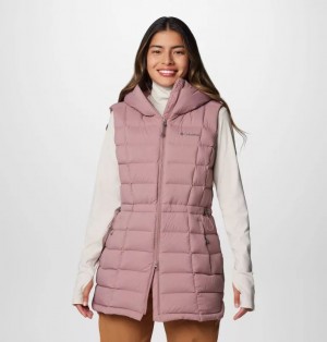 Columbia Ardenwood™ Mid hooded Down Women Vest Pink | BDLAFQ-576