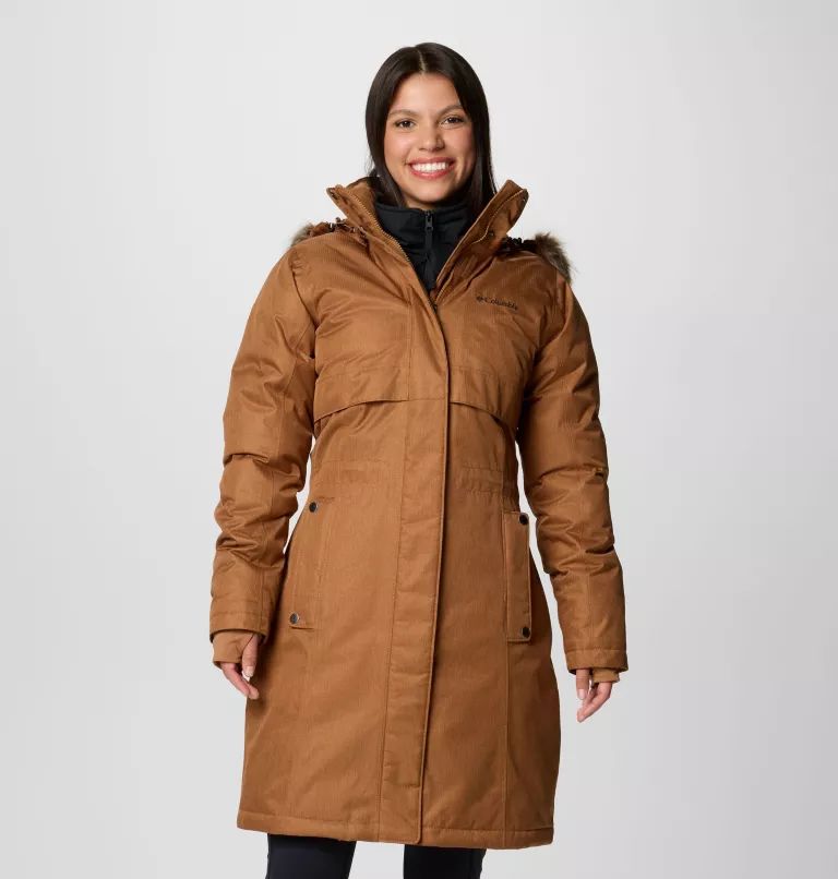 Columbia Apres Arson™ II Winter Long Women Down Jackets Brown | IBTJOE-015