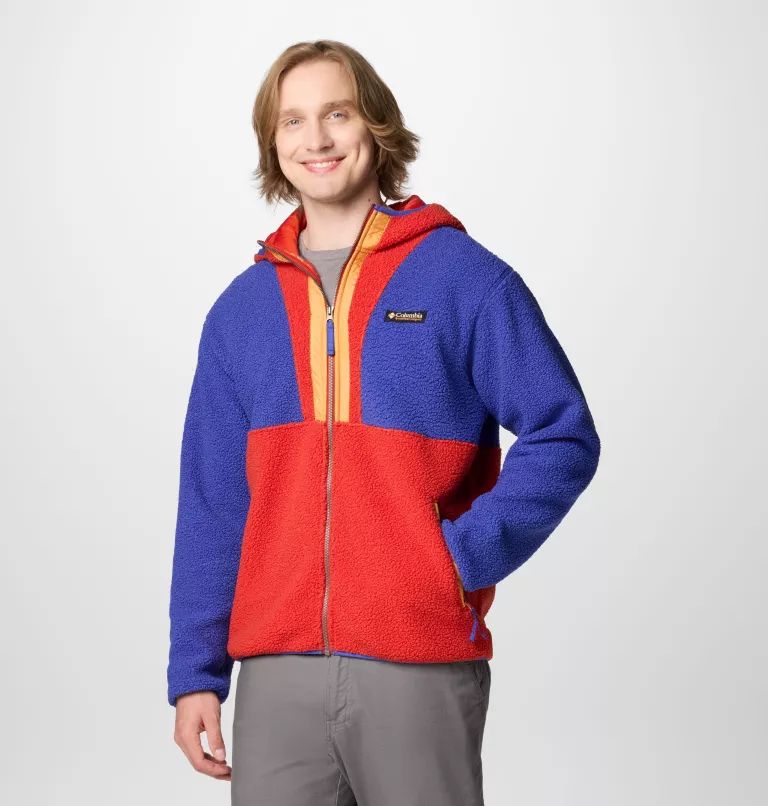 Columbia Backbowl™ II Remastered Full Zip Fleece Men Hooded Jackets Blue / Red | BFNEOP-259